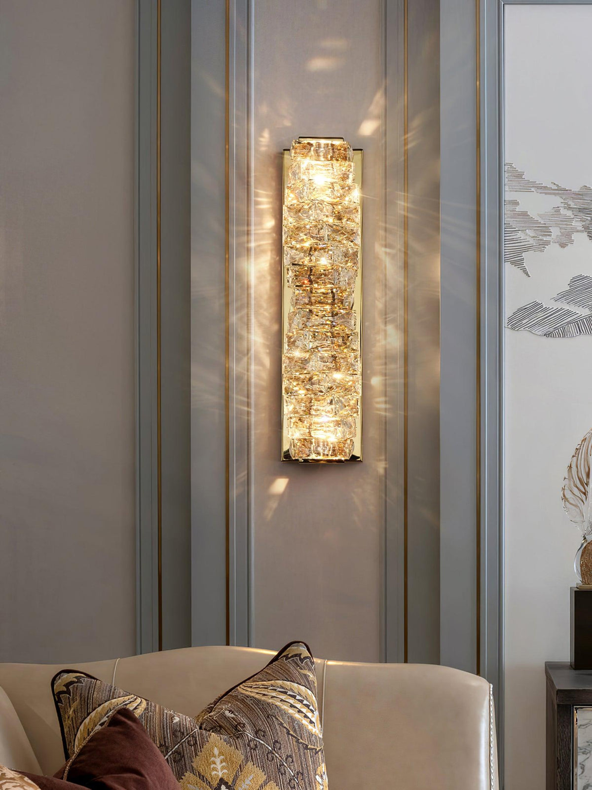 Ilvelia aplique de pared de lujo con cristal