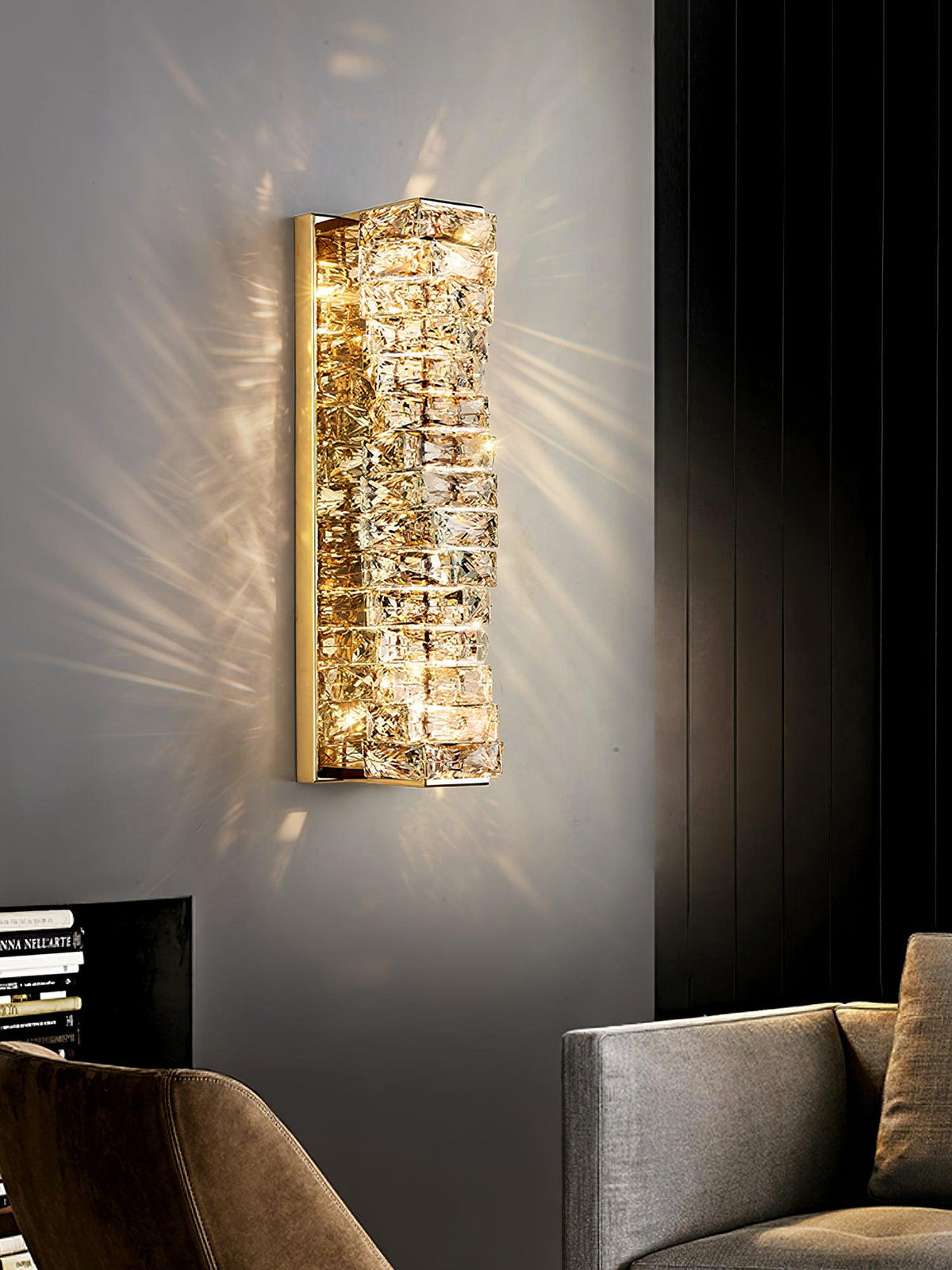 Ilvelia aplique de pared de lujo con cristal