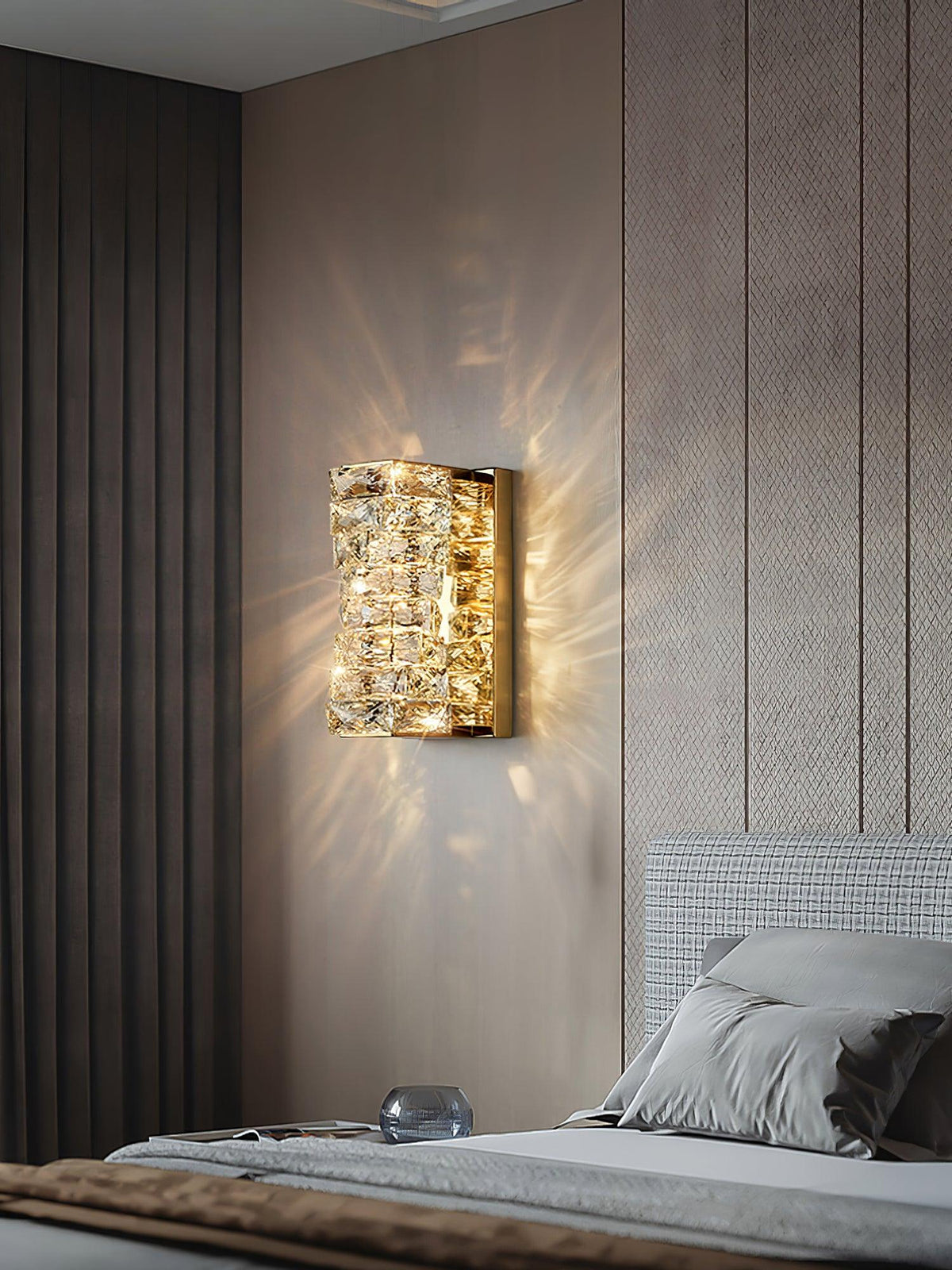 Ilvelia aplique de pared de lujo con cristal