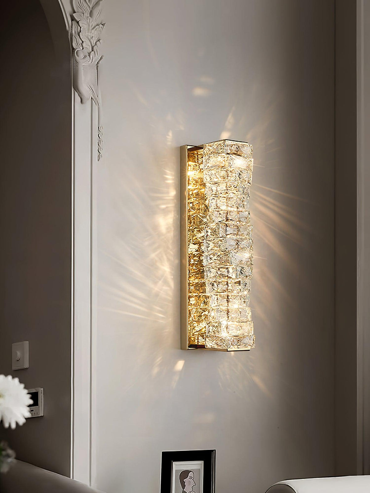 Ilvelia aplique de pared de lujo con cristal