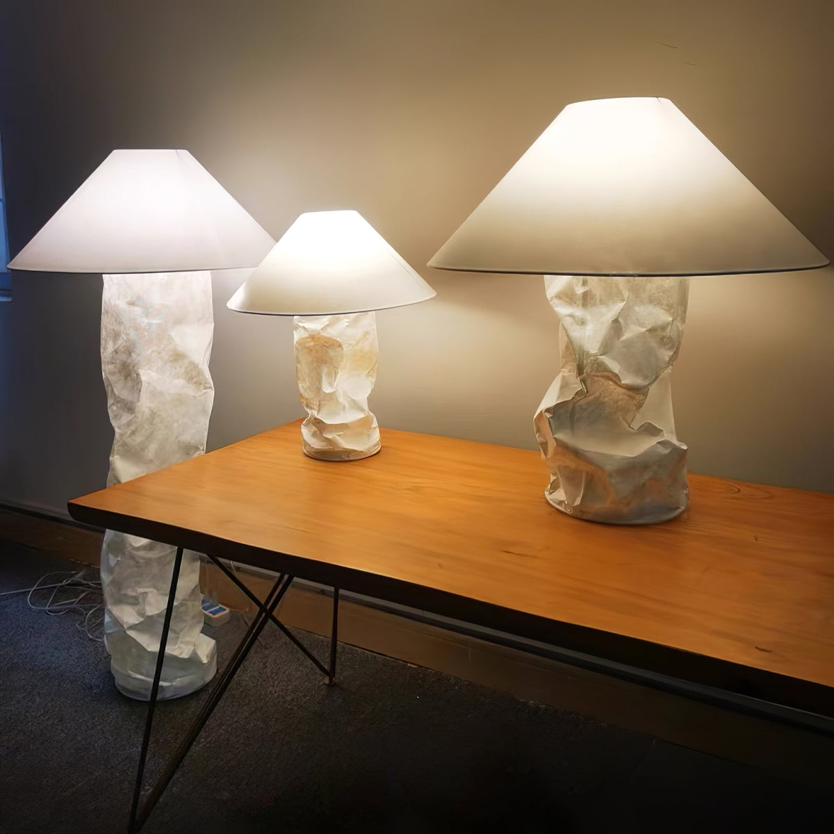 Lalemu lámpara de mesa artística de papel