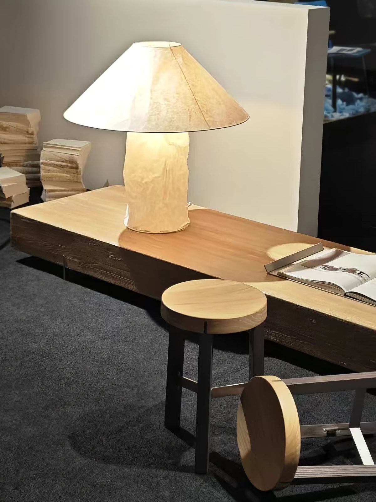 Lalemu lámpara de mesa artística de papel
