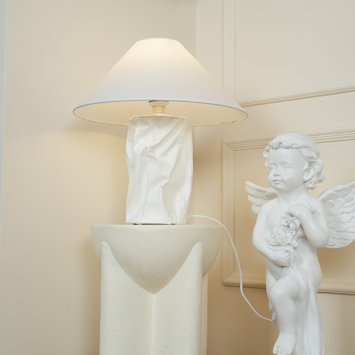 Lalemu lámpara de mesa artística de papel
