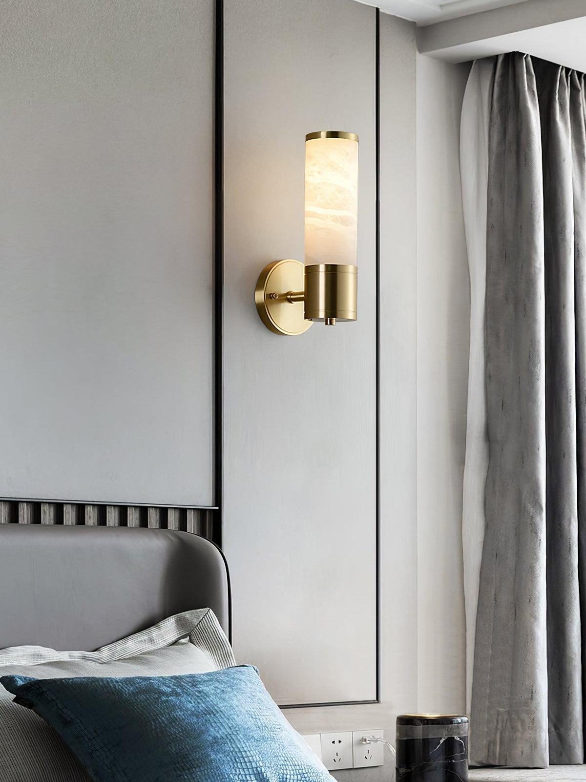 Tira aplique de pared minimalista alabastro