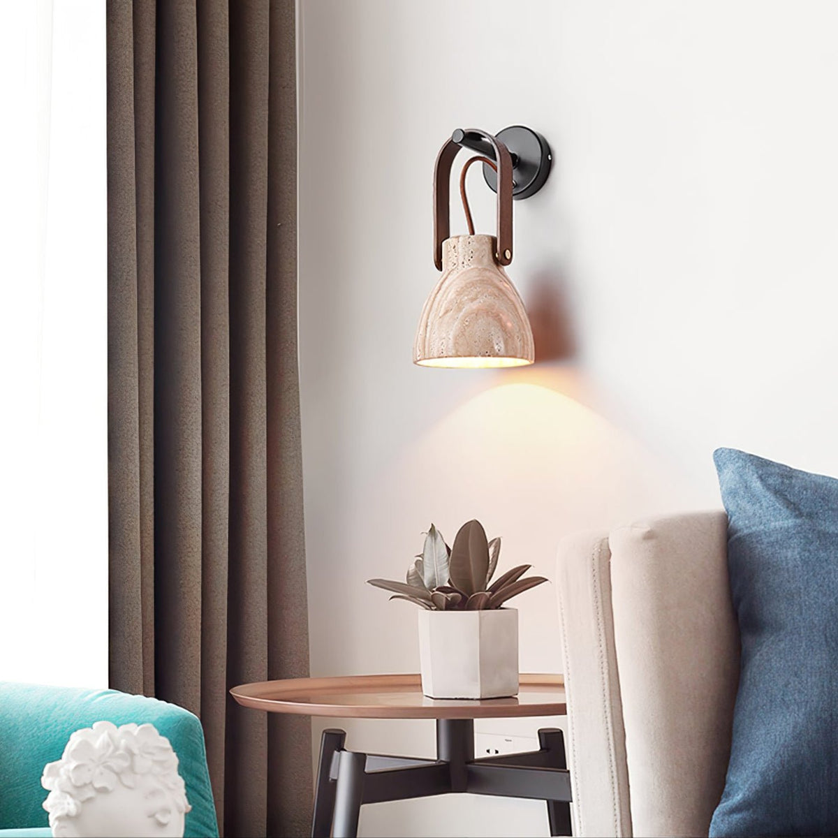 Tarix aplique de pared de farol en travertino