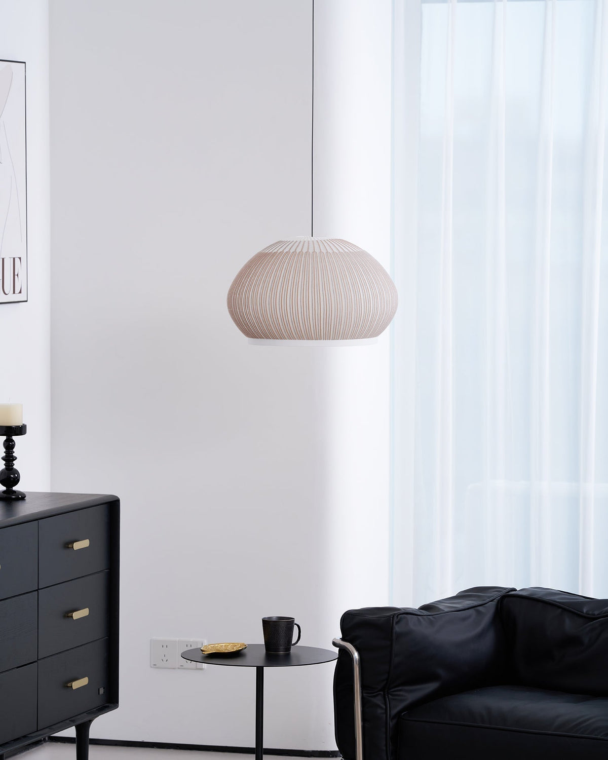 Lineiella lámpara colgante minimalista de tejido