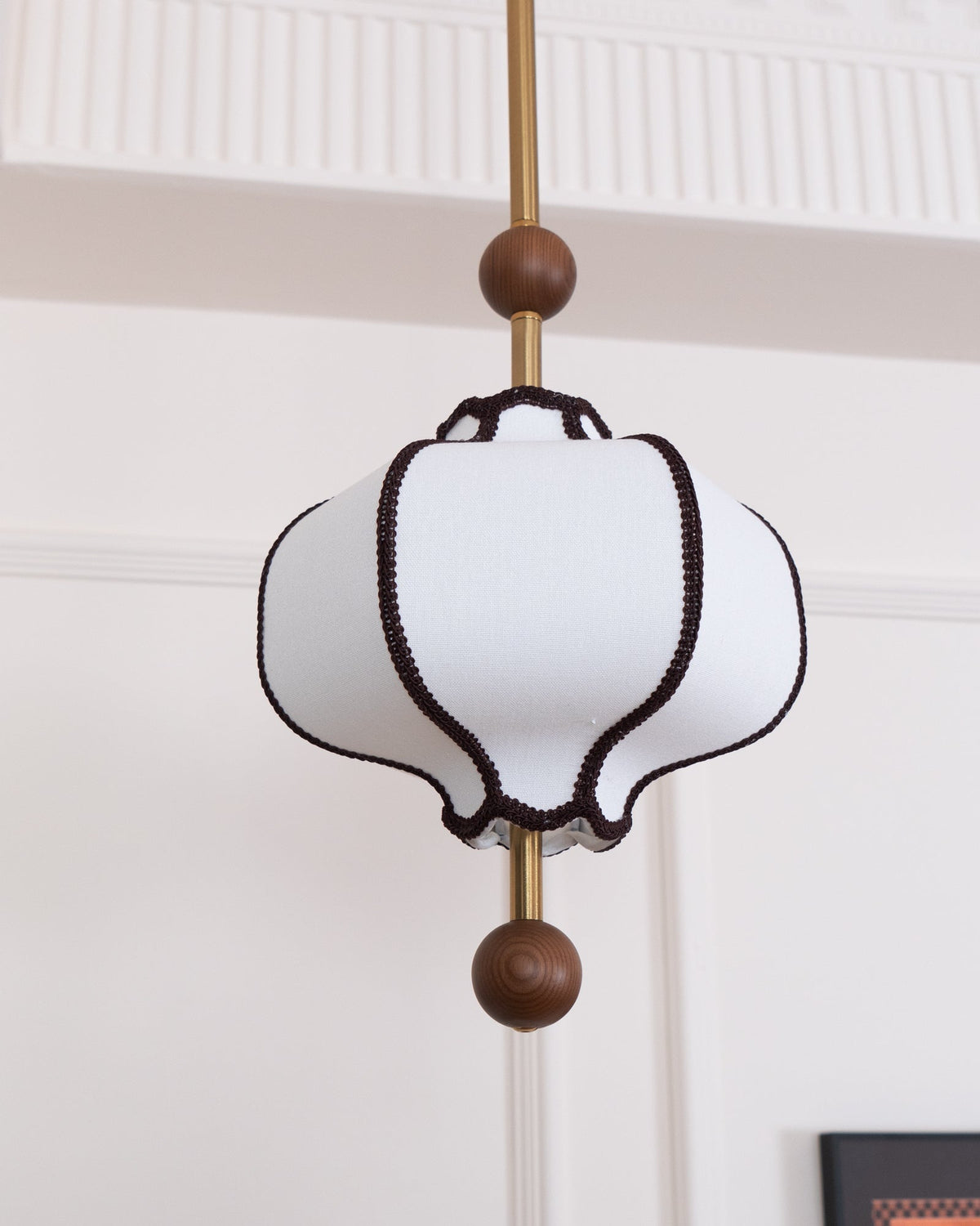 Miralielle lámpara colgante estilo farol de tejido para sala de estar