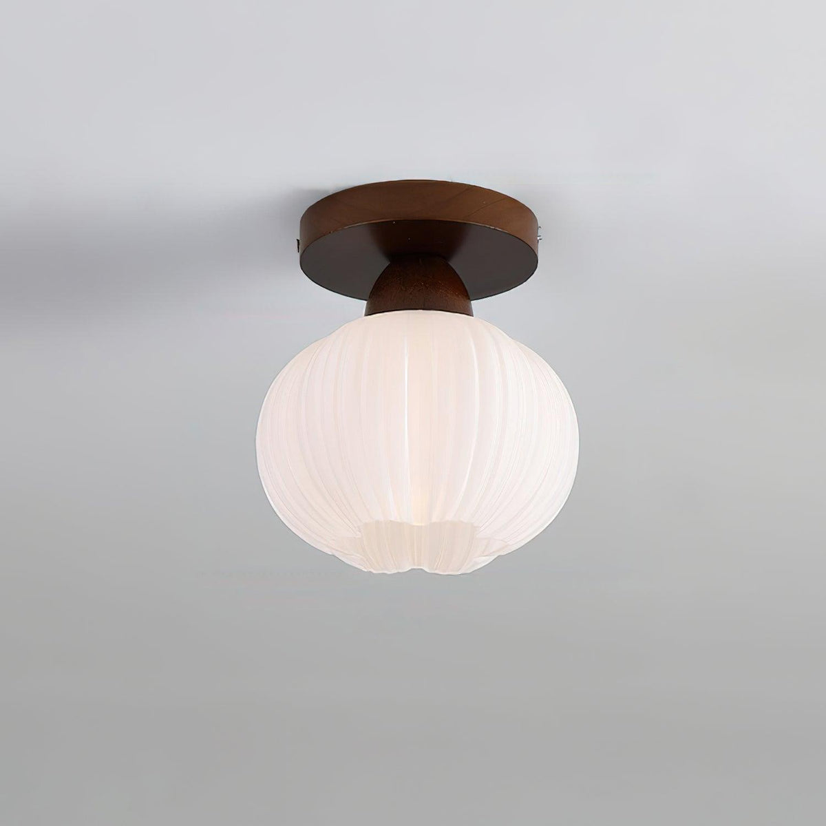 Dura lámpara de techo grande bolsa de flor de madera