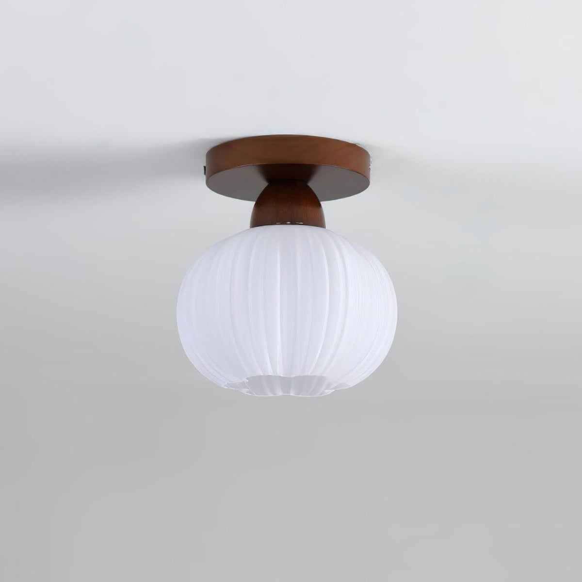 Dura lámpara de techo grande bolsa de flor de madera