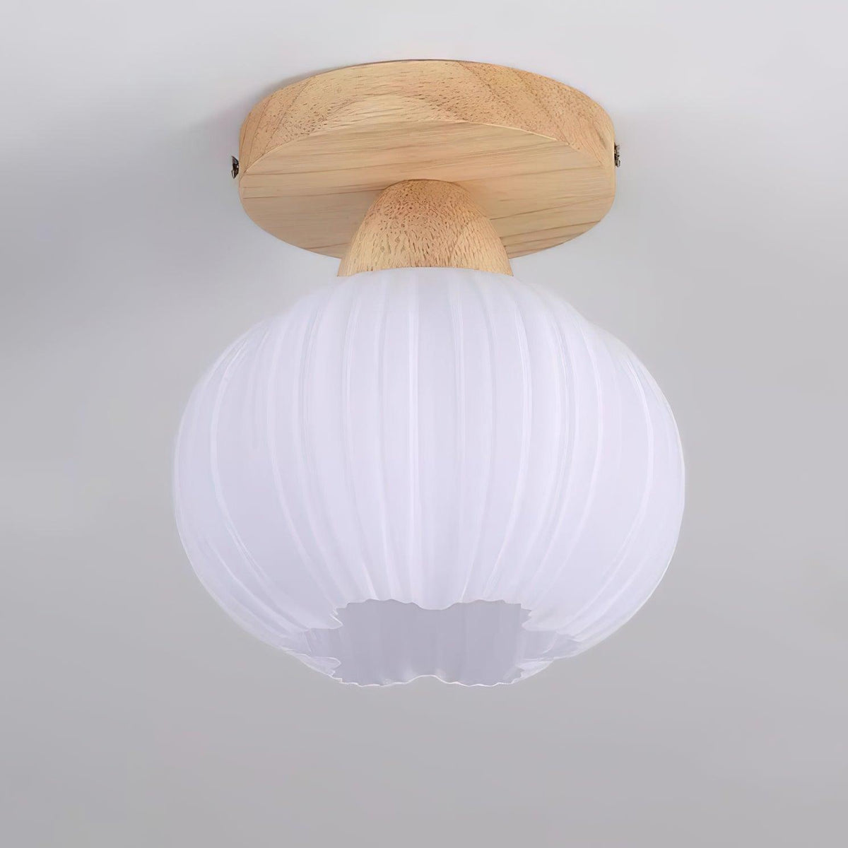 Dura lámpara de techo grande bolsa de flor de madera