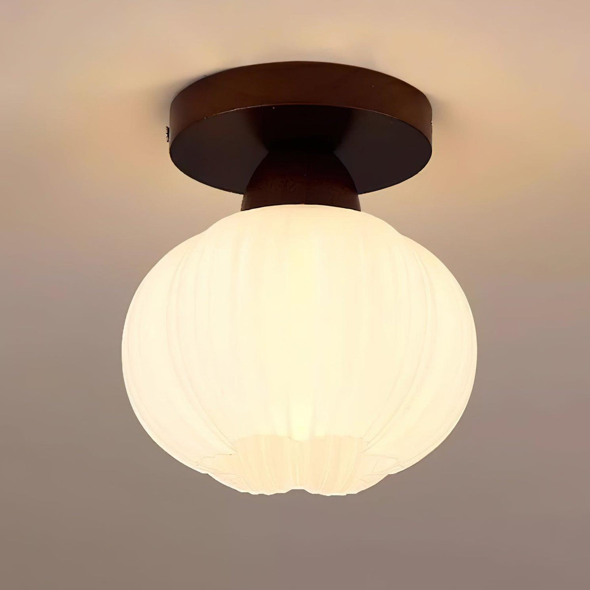 Dura lámpara de techo grande bolsa de flor de madera