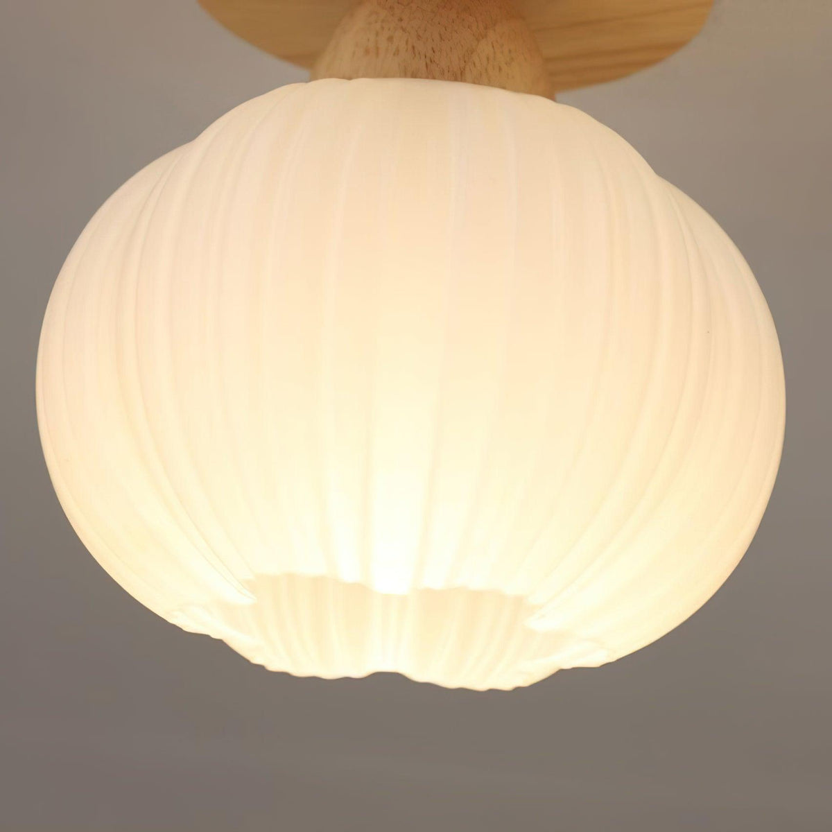 Dura lámpara de techo grande bolsa de flor de madera