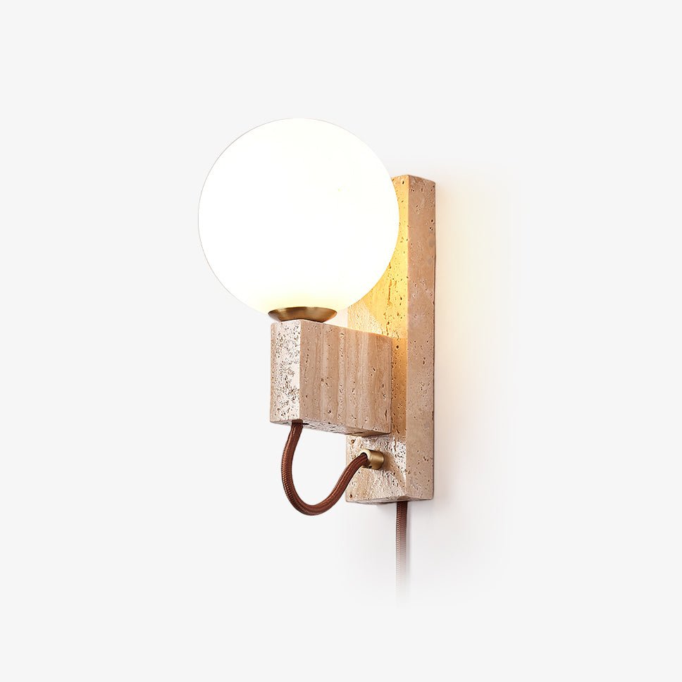 Talt aplique de pared Globo-travertino