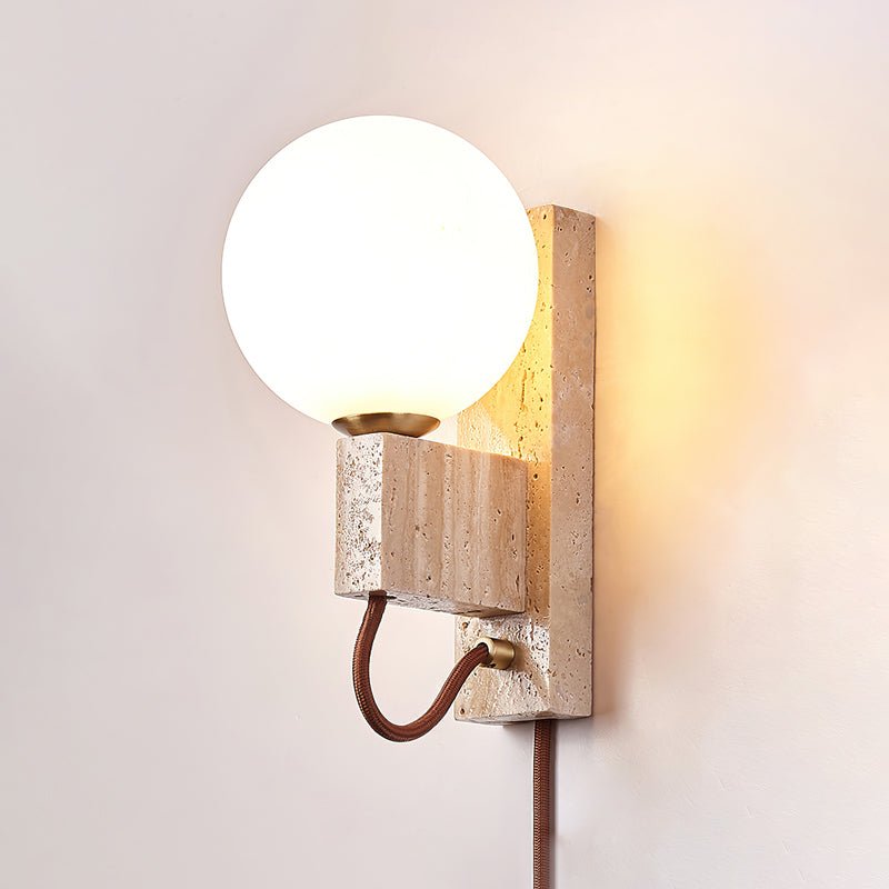 Talt aplique de pared Globo-travertino