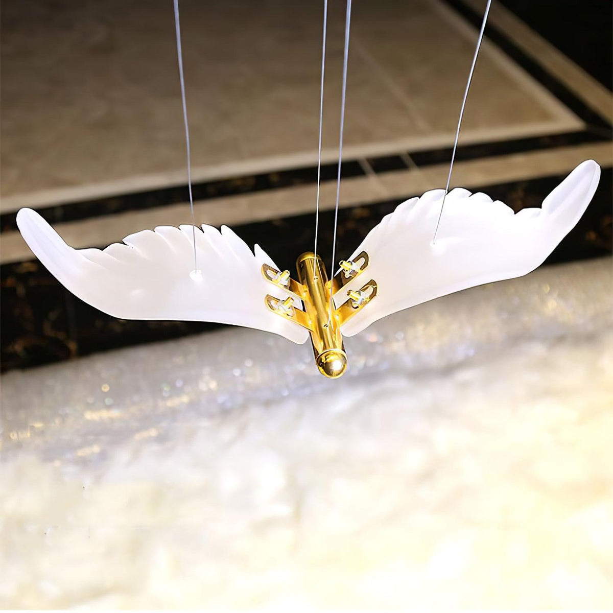 Faelis lámpara de araña de lujo grande de vidrio Gaviota