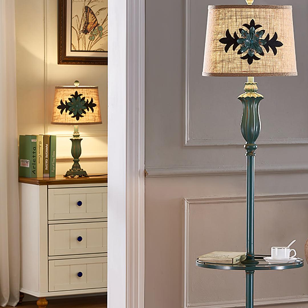 Xild lámpara de mesa de resina y tejido