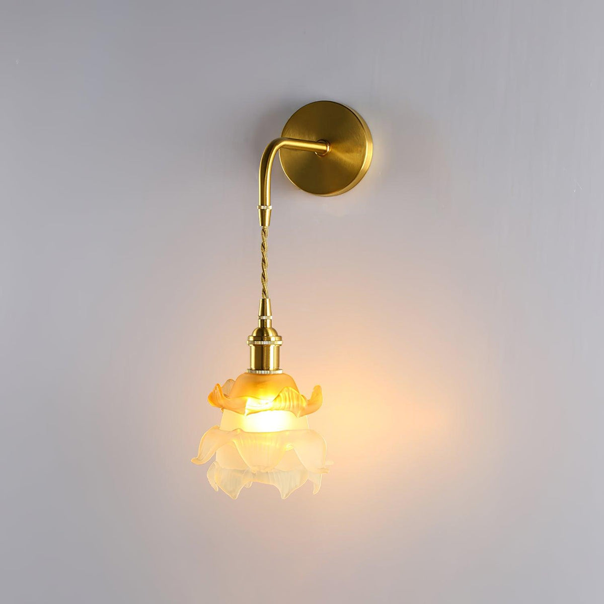Amarira aplique de pared de latón y vidrio Premium elegancia