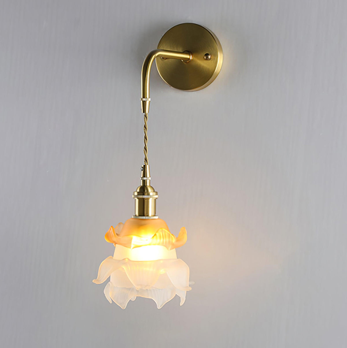 Amarira aplique de pared de latón y vidrio Premium elegancia