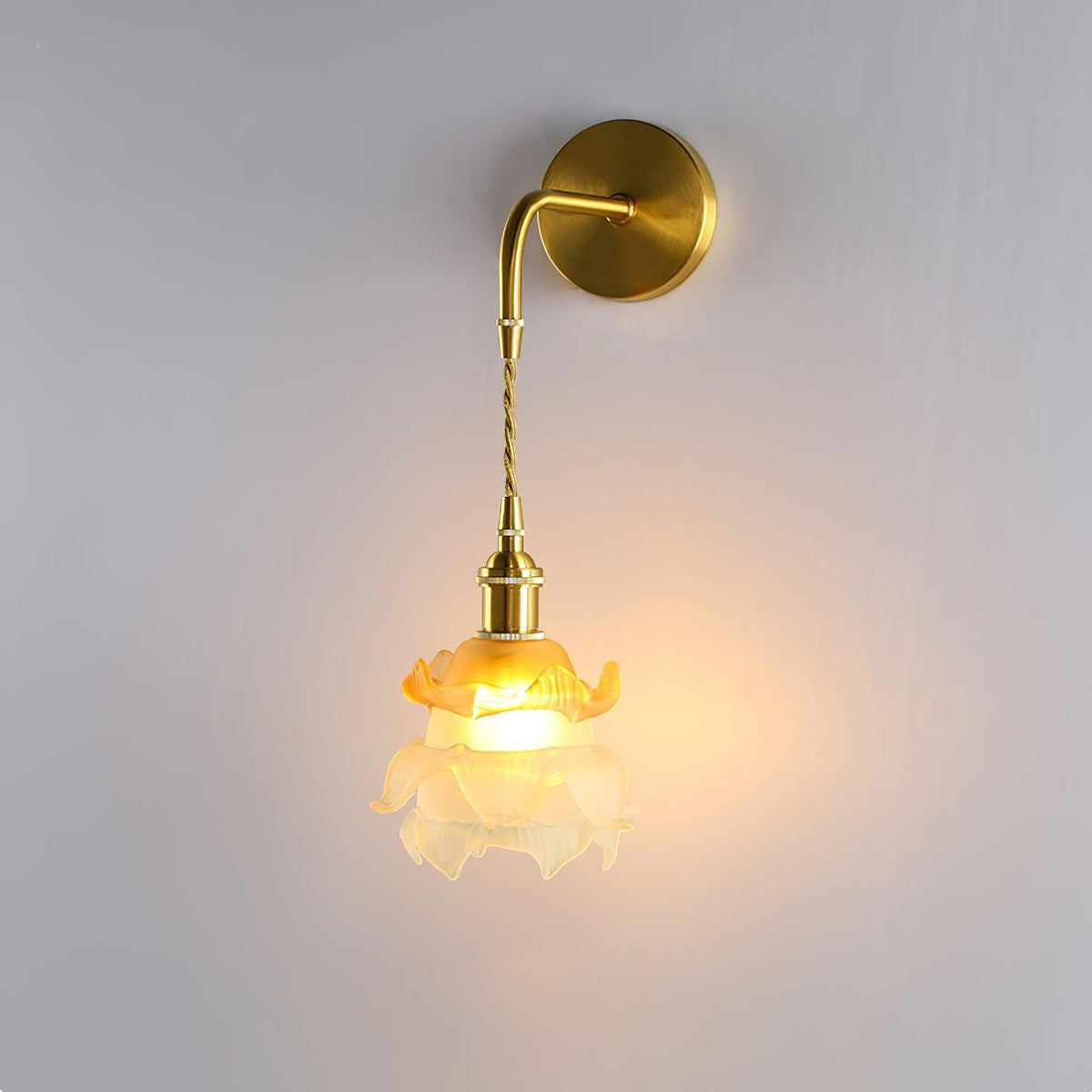 Amarira aplique de pared de latón y vidrio Premium elegancia