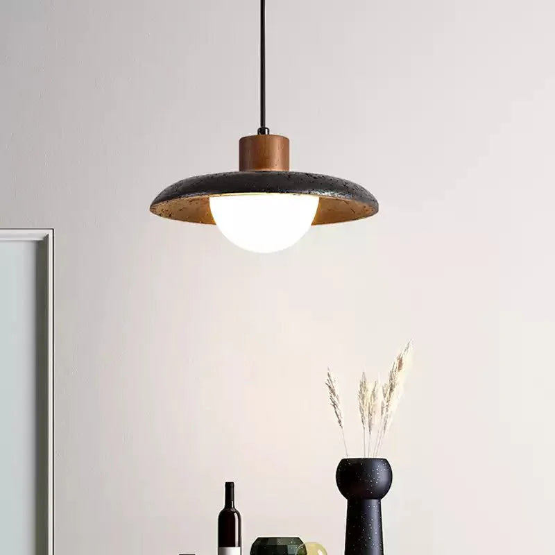 Podve lámpara colgante travertino negro minimalista