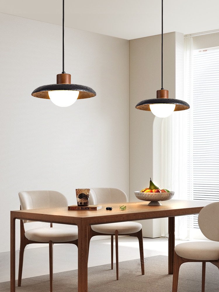 Podve lámpara colgante travertino negro minimalista