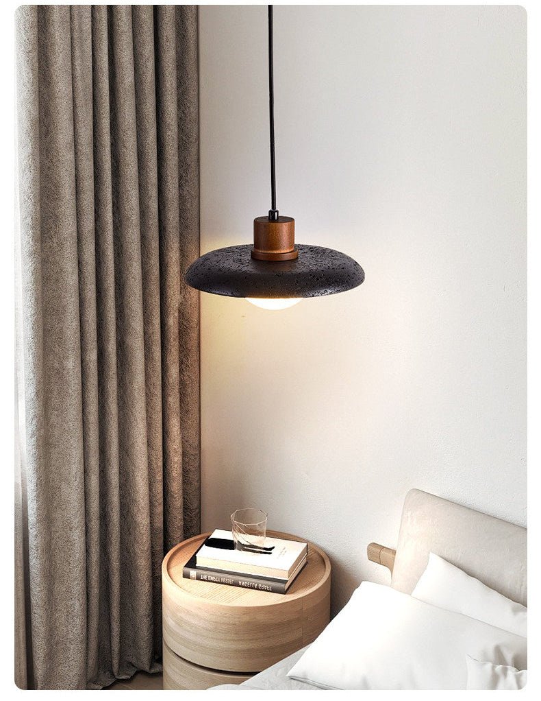 Podve lámpara colgante travertino negro minimalista