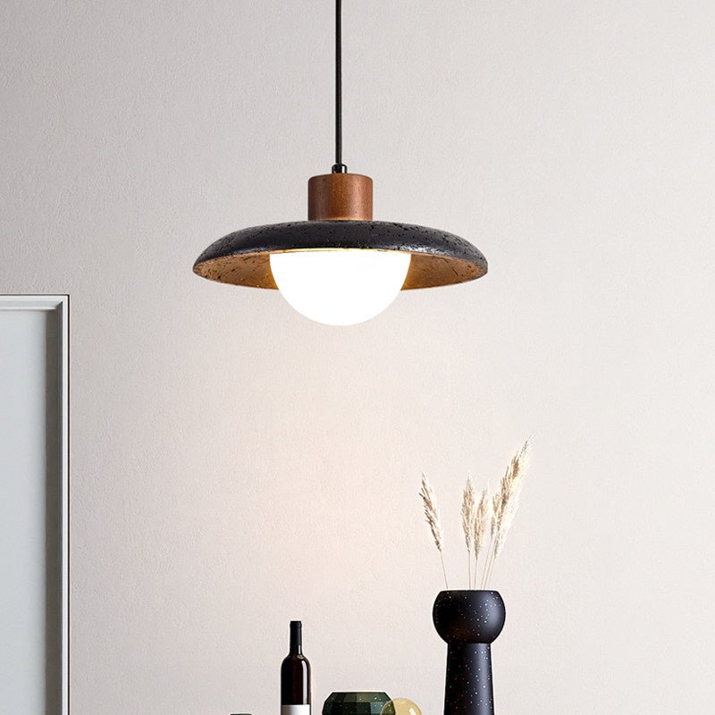 Podve lámpara colgante travertino negro minimalista
