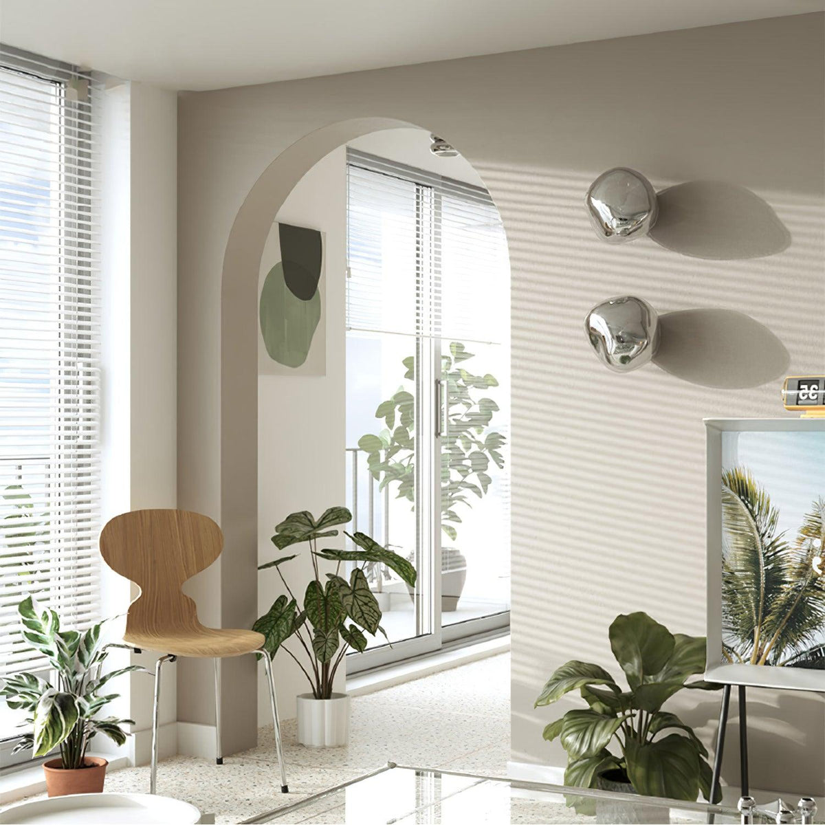 Leni aplique de pared con vidrio ámbar