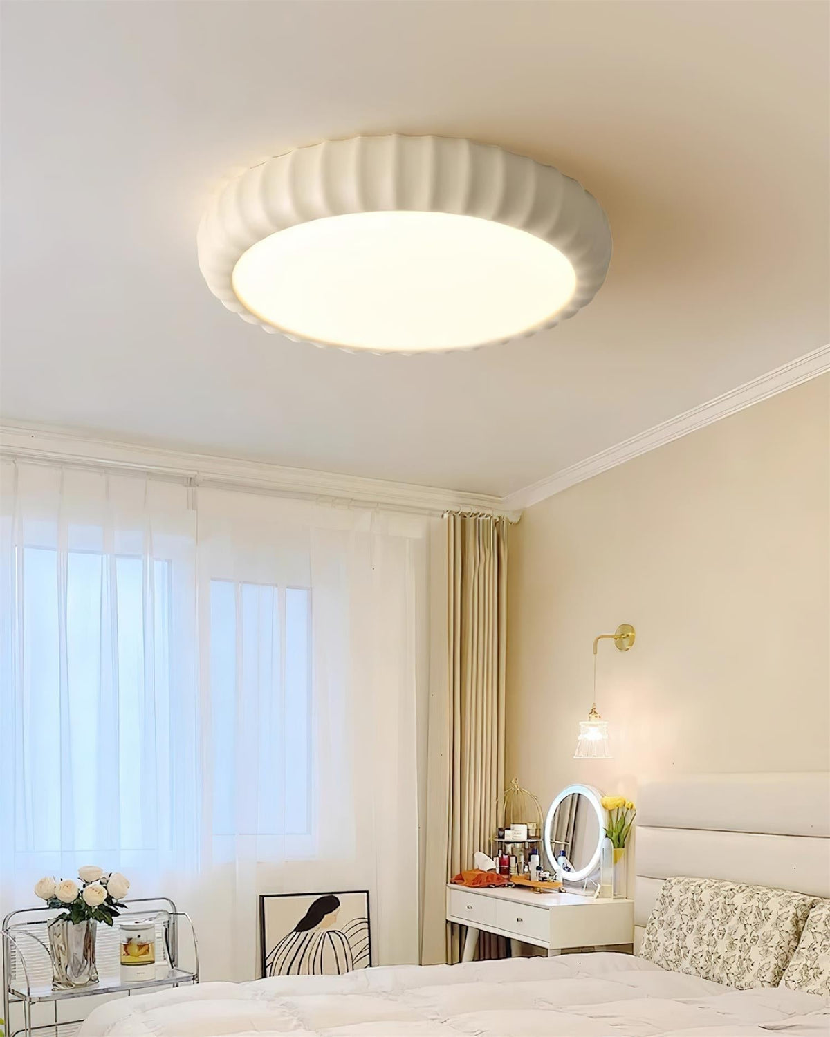 Lámpara de techo moderna minimalista de resina verde con acabado mate