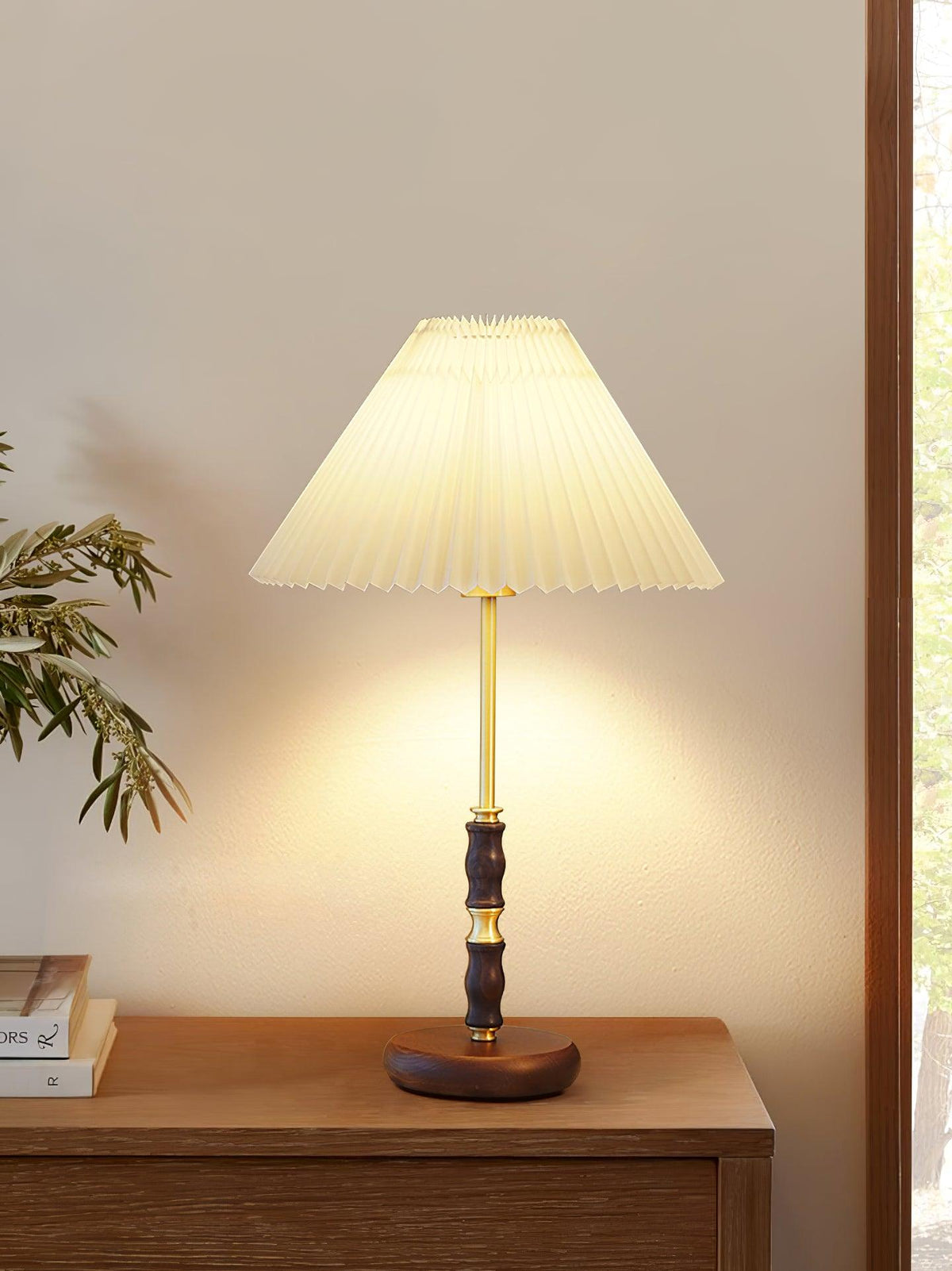 Vovenil lámpara de mesa con pantalla plisada