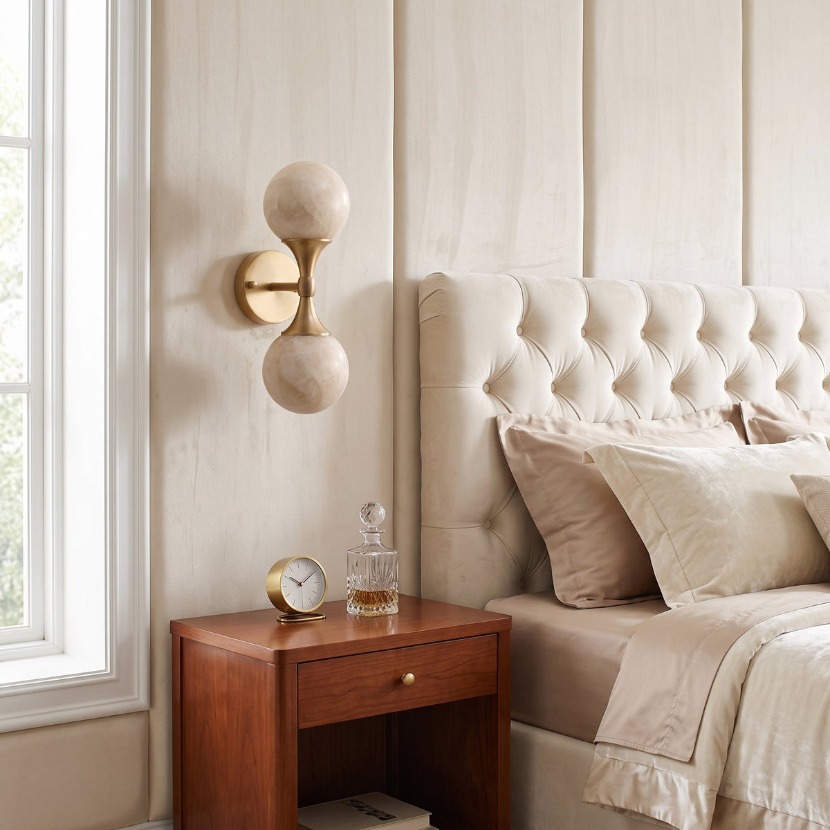 Ulverford Aplique de pared doble de alabastro
