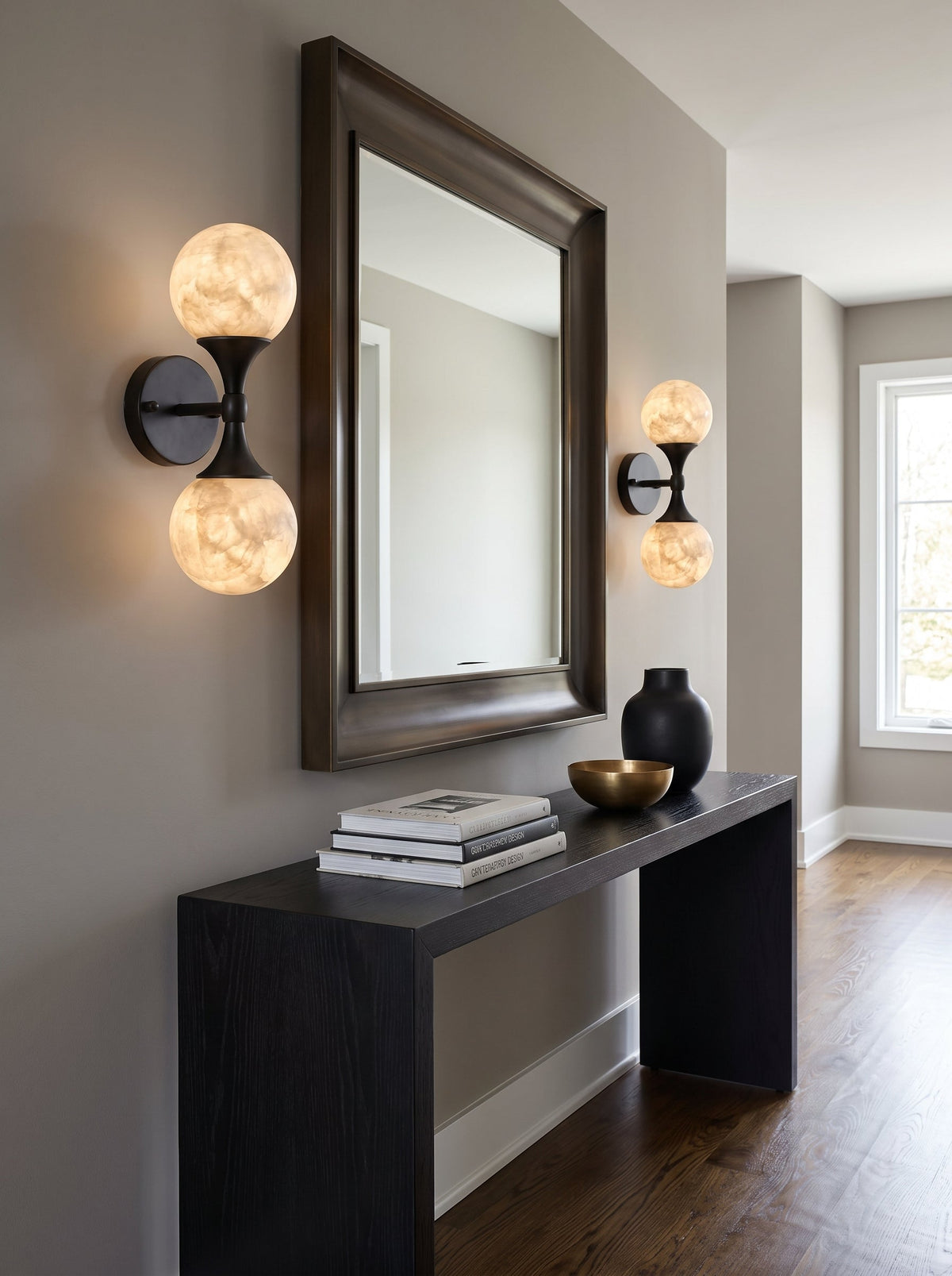 Ulverford Aplique de pared doble de alabastro