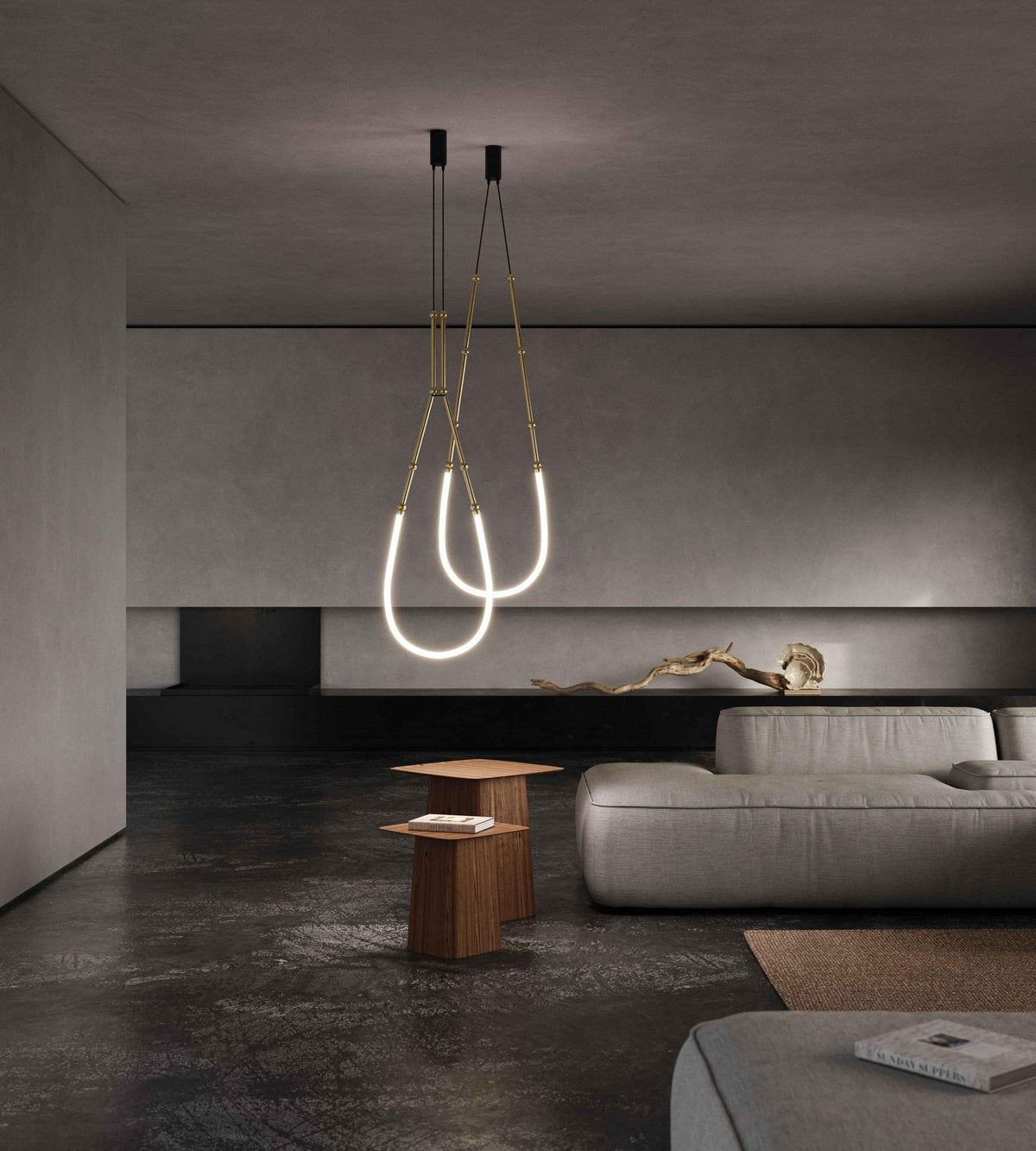 Rio lámpara de araña Leda LED Flexible moderna Escultórica