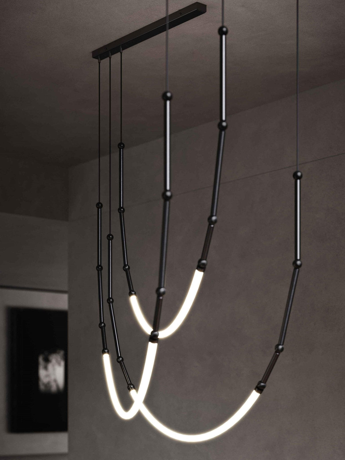 Rio lámpara de araña Leda LED Flexible moderna Escultórica