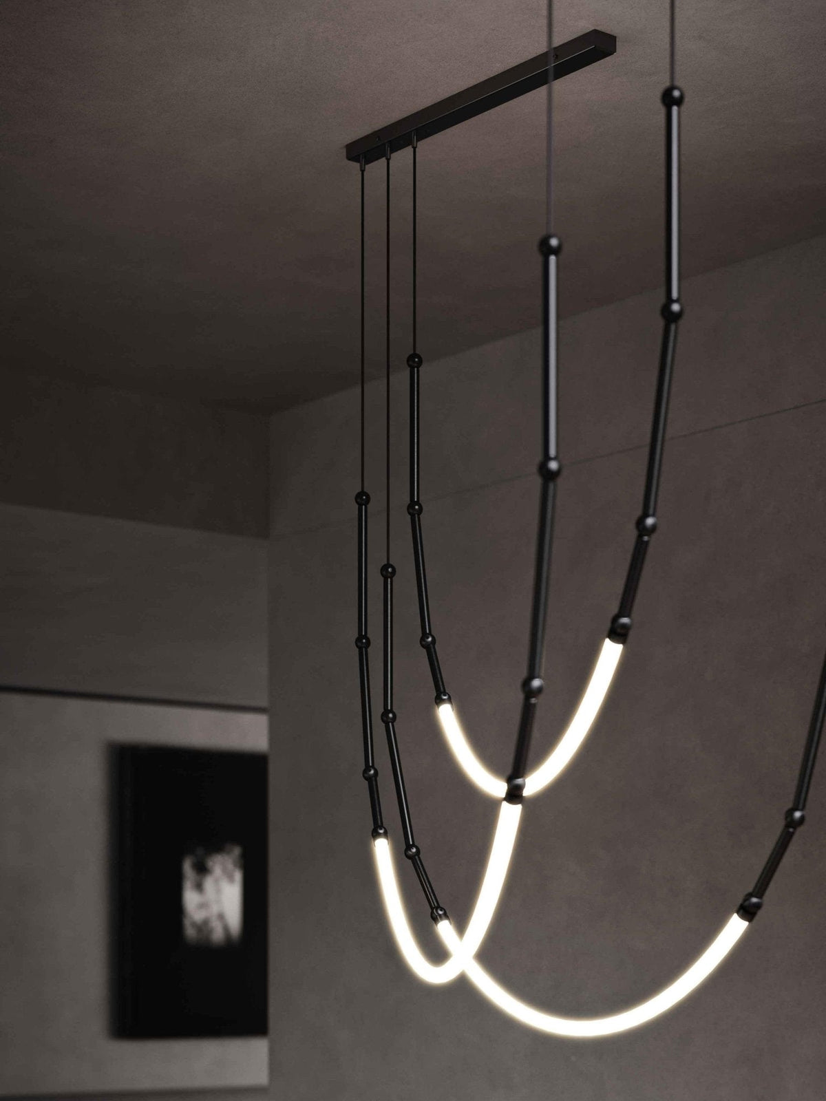 Rio lámpara de araña Leda LED Flexible moderna Escultórica