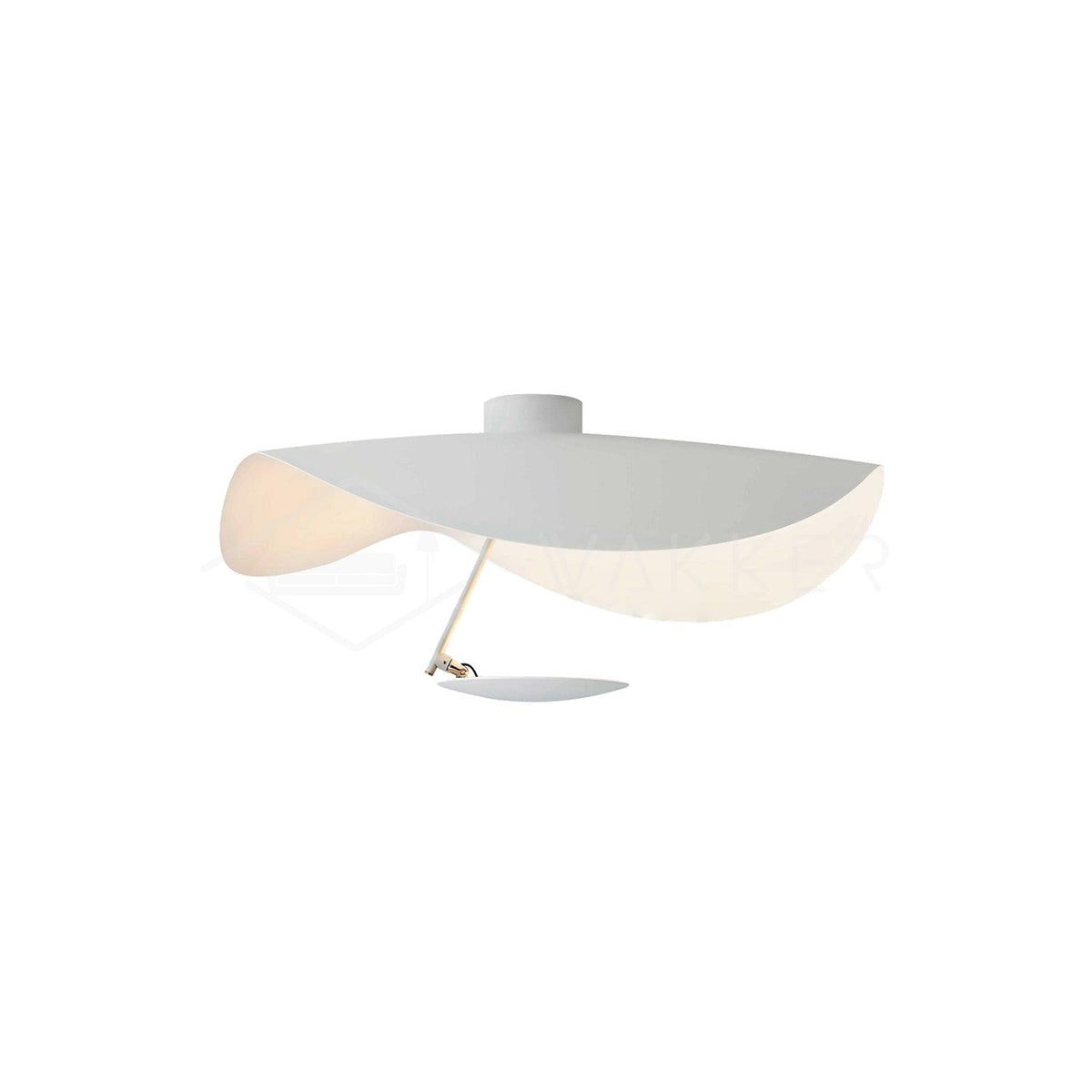 Solenena lámpara de techo Solena con abatidor curvado y interior dorado
