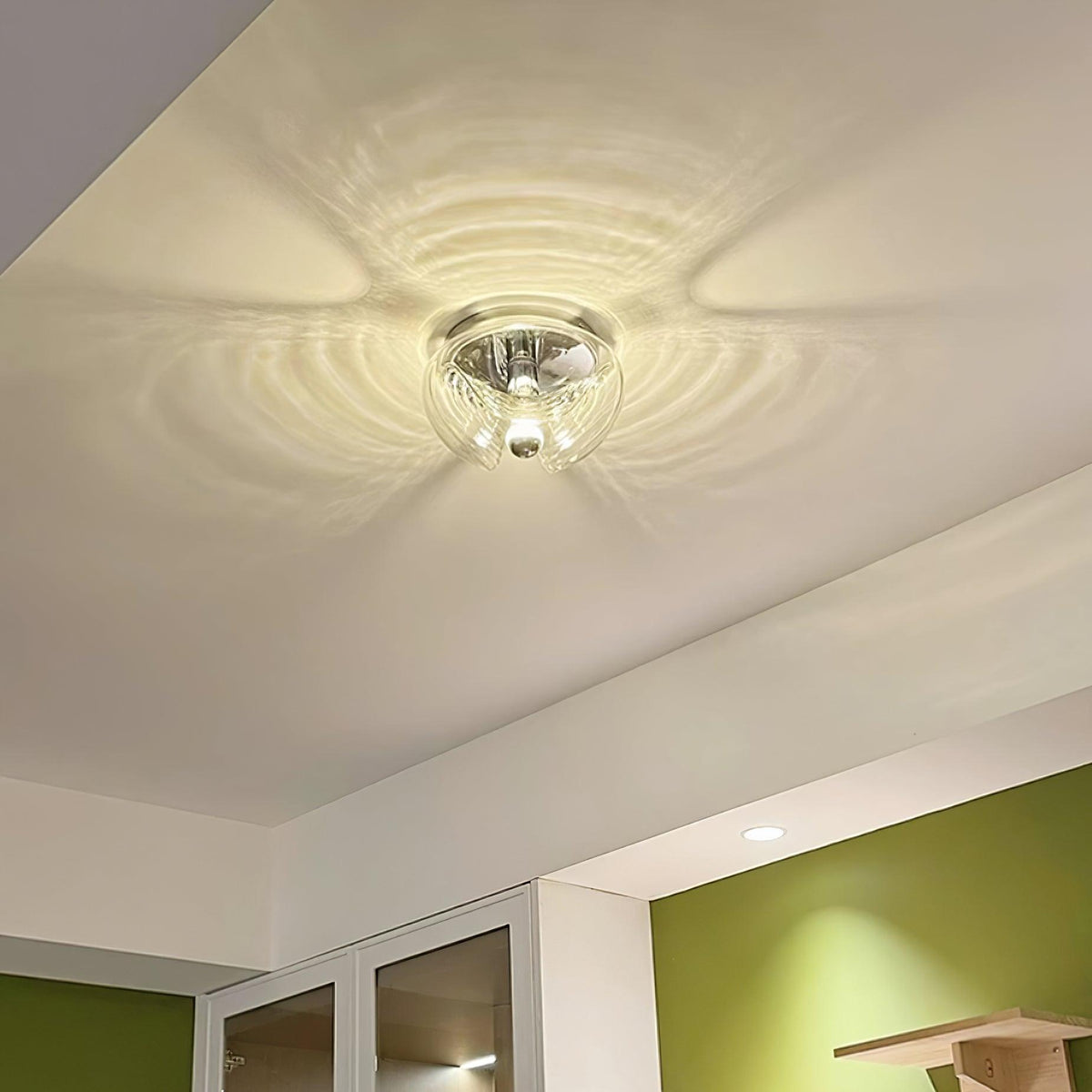 Aplique de pared moderno con textura en espiral, color gris y transparente