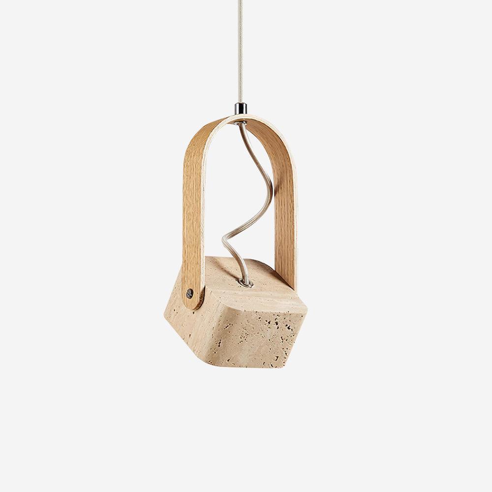Cesta lámpara colgante Square travertino amarillo