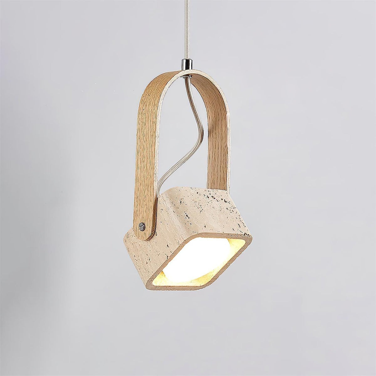 Cesta lámpara colgante Square travertino amarillo