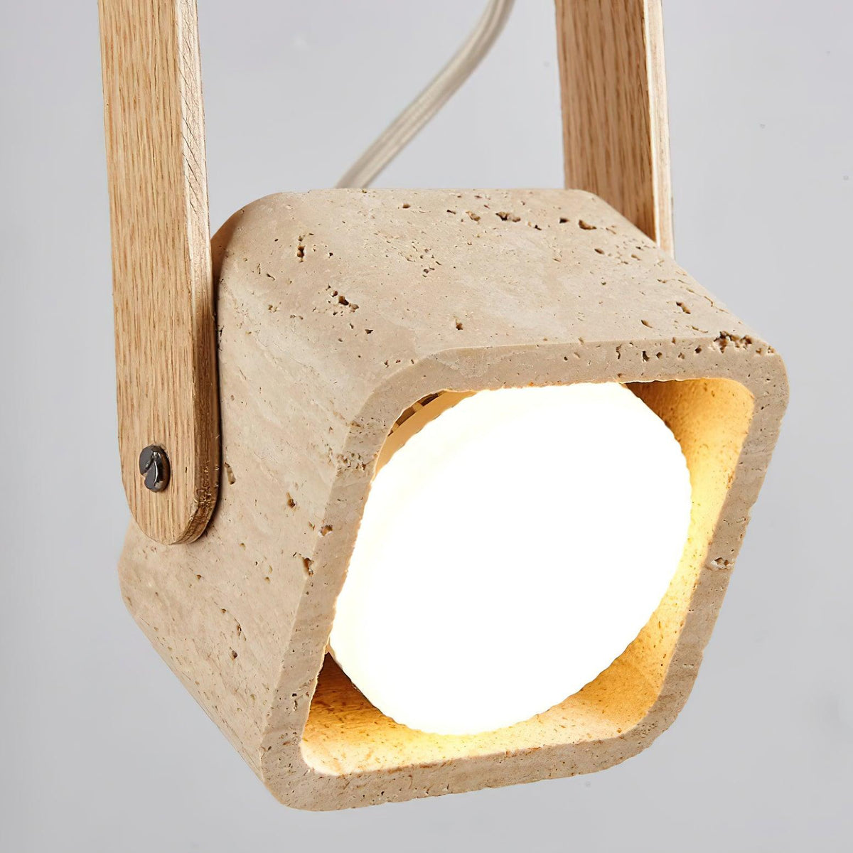 Cesta lámpara colgante Square travertino amarillo
