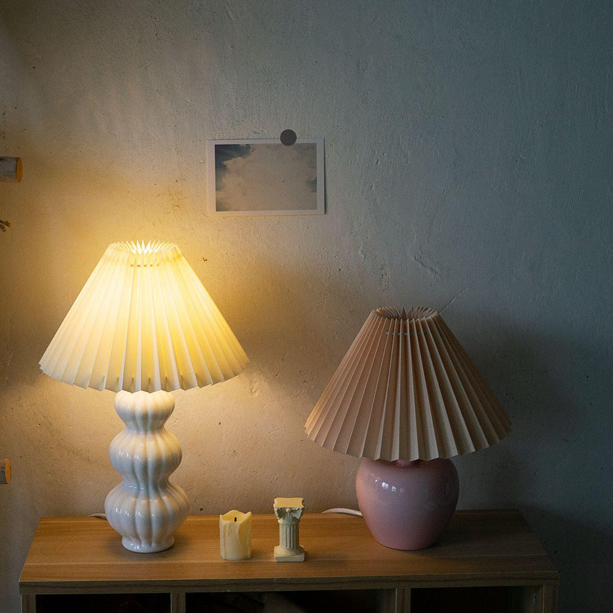 Hart lámpara de mesa vintage de tejido
