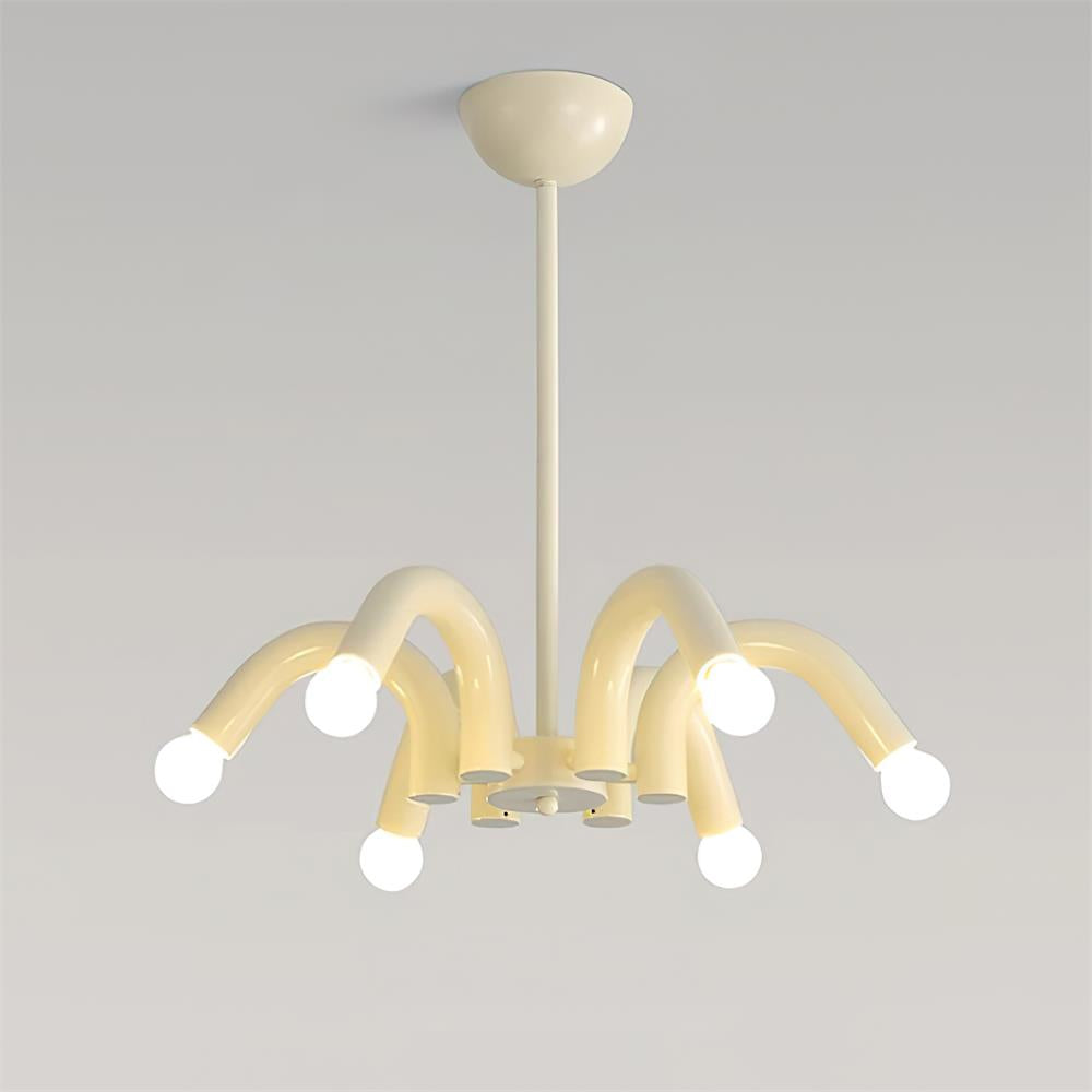Fivelle lámpara de araña moderna en color crema de múltiples brazos