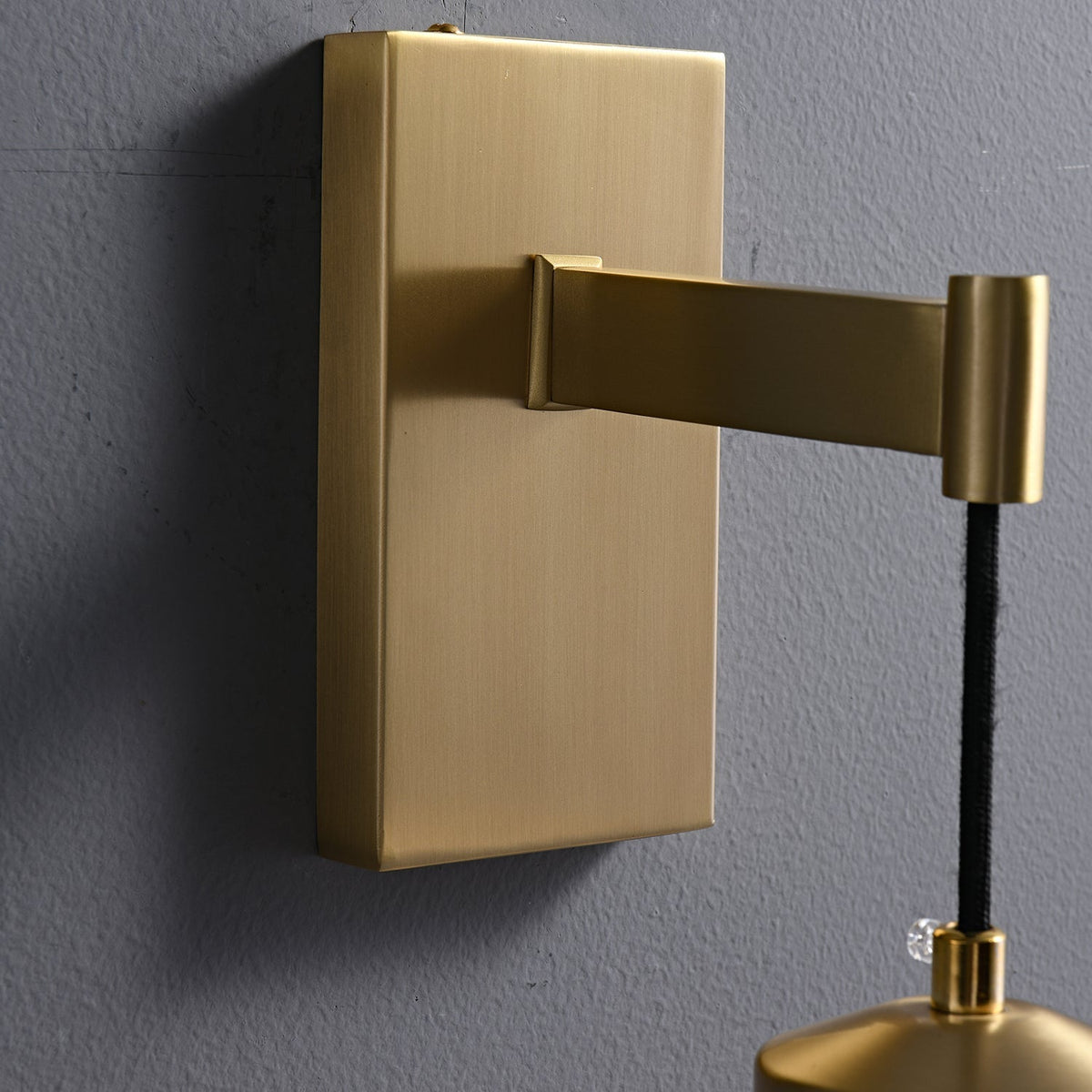 Lyshaos aplique de pared moderno minimalista de vidrio y latón
