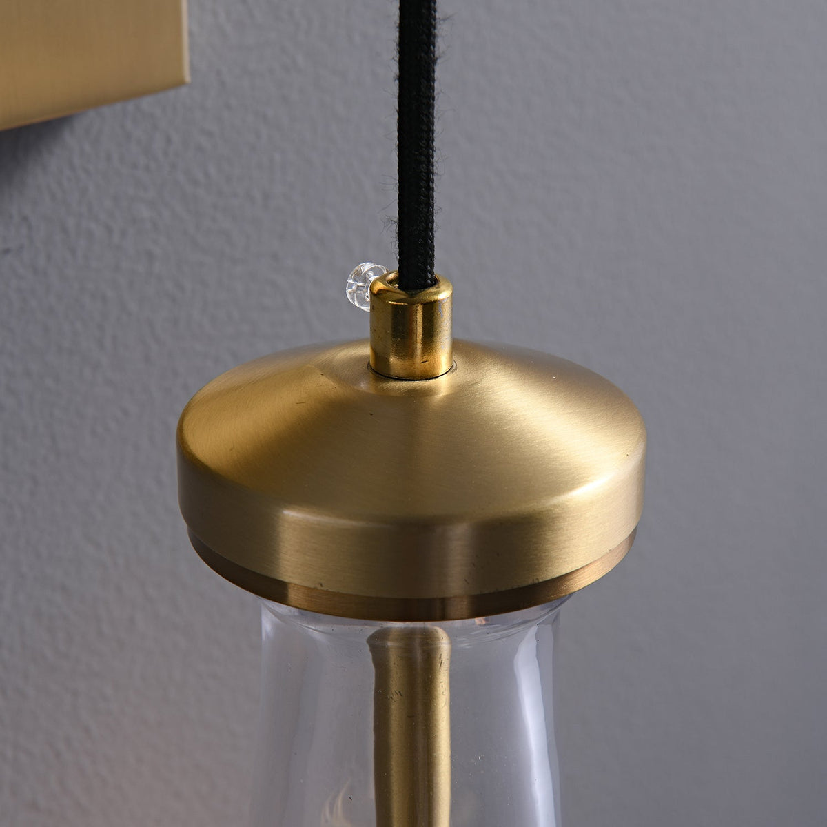 Lyshaos aplique de pared moderno minimalista de vidrio y latón