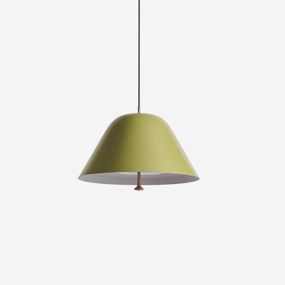 Lámpara colgante moderna de metal en verde y blanco minimalista