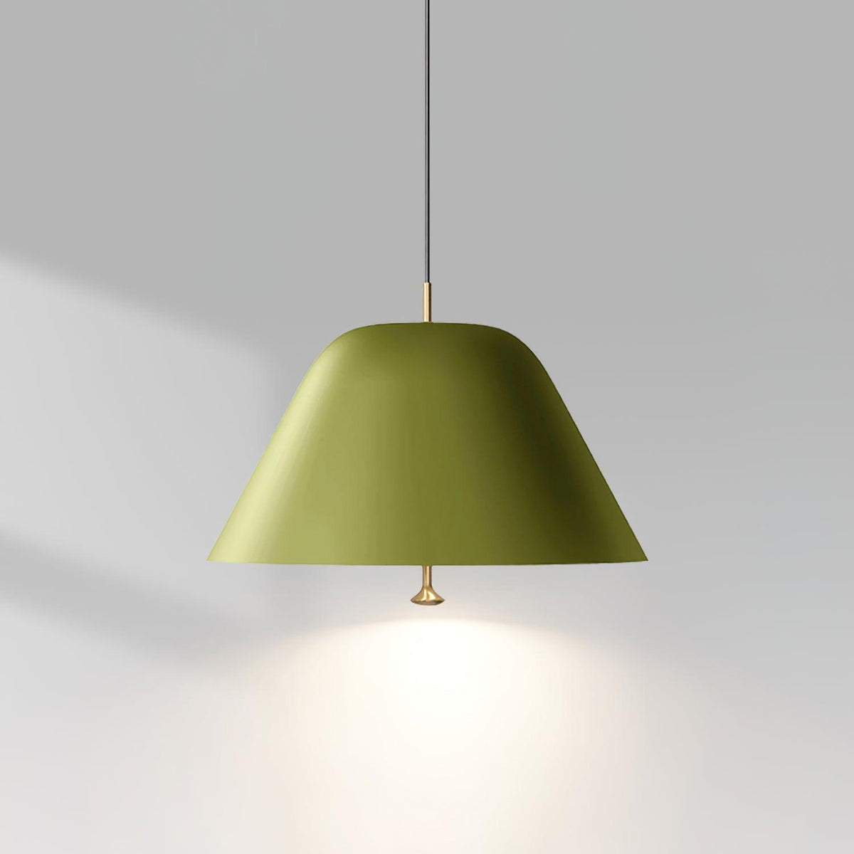 Lámpara colgante moderna de metal en verde y blanco minimalista