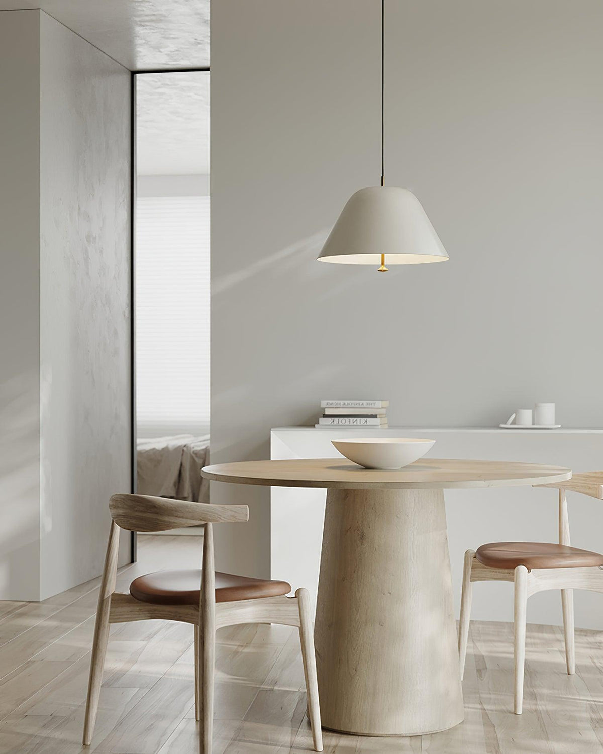 Lámpara colgante moderna de metal en verde y blanco minimalista