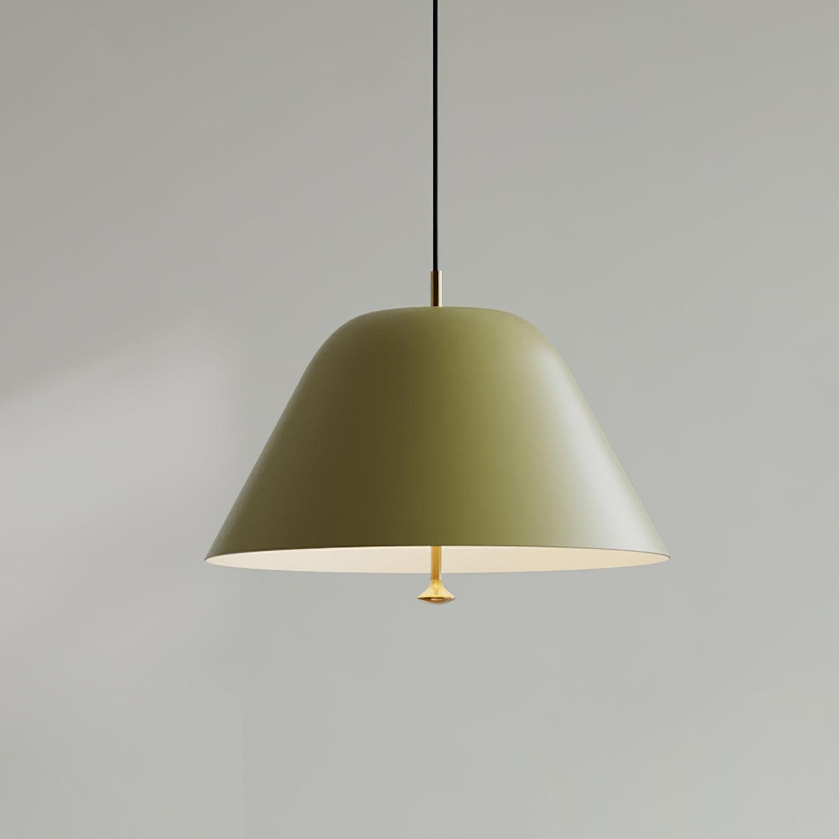 Lámpara colgante moderna de metal en verde y blanco minimalista