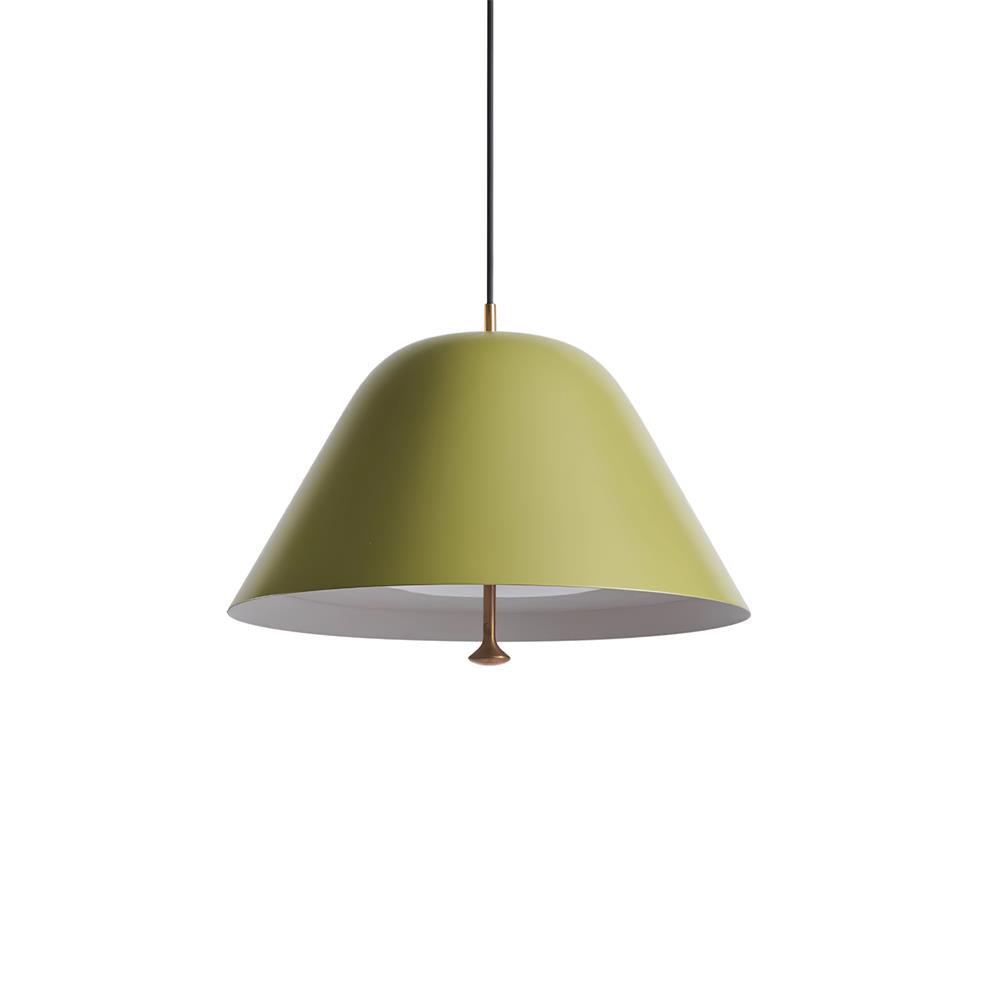 Lámpara colgante moderna de metal en verde y blanco minimalista