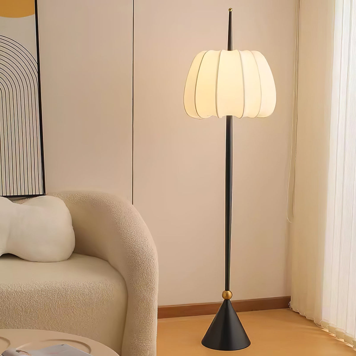 Pick lámpara de pie minimalista de tejido